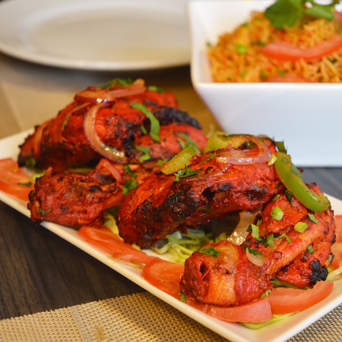 Tandoori kip met ui en paprika